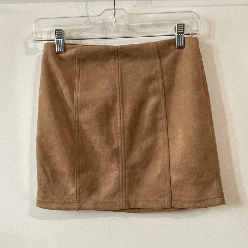 Cider Tan Pencil Mini Skirt for Casual Work